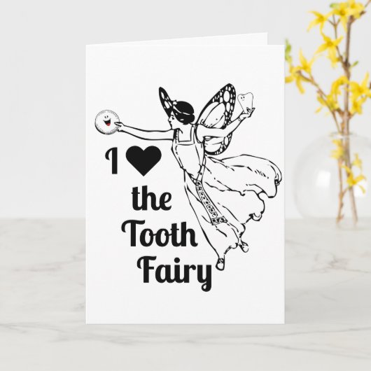 Ik hou van de tandenfee! kaart (Gele Bloem)