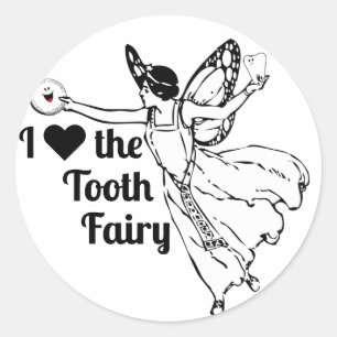 Ik hou van de tandenfee! ronde sticker