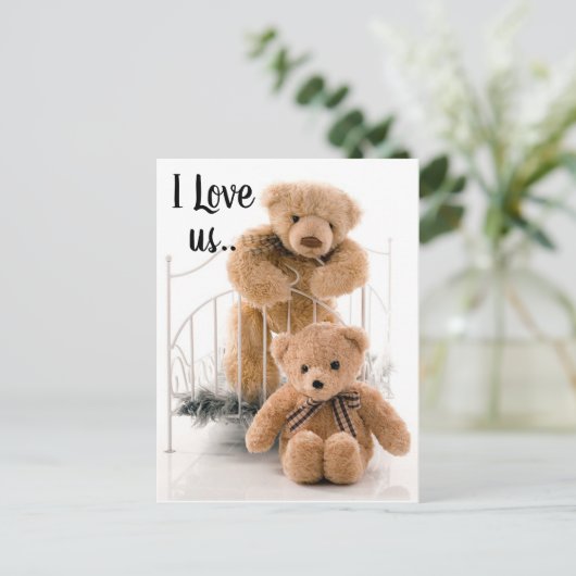 Ik hou van de teddyberen. briefkaart (Staand voorkant)