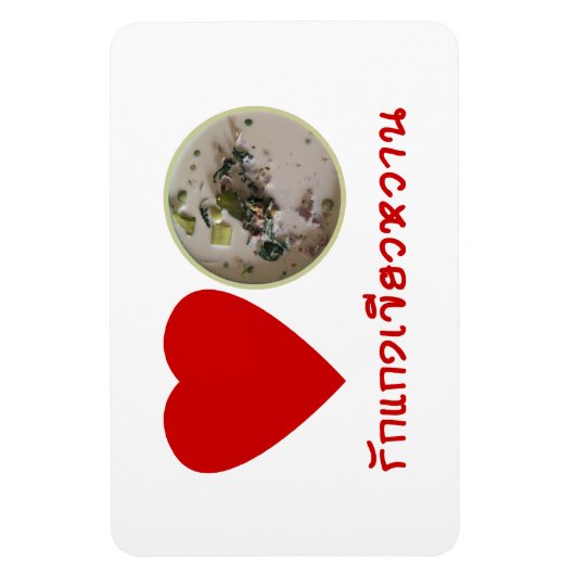 Ik hou van de Thaise Groene Curry ... Thaise Straa Magneet (Verticaal)