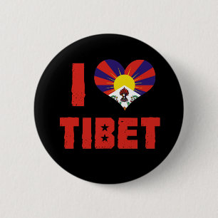 Ik hou van de Tibetaanse Button