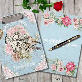 Ik hou van de trendy Franse  kunstwerken Blue Klembord