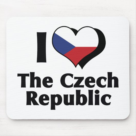 Ik hou van de Tsjechische Republiek vlag Muismat (Voorkant)
