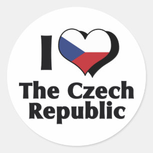 Ik hou van de Tsjechische Republiek vlag Ronde Sticker