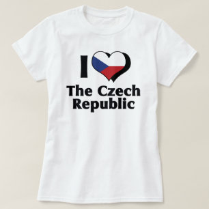 Ik hou van de Tsjechische Republiek vlag T-shirt