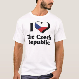 Ik hou van de Tsjechische Republiek vlag T-shirt