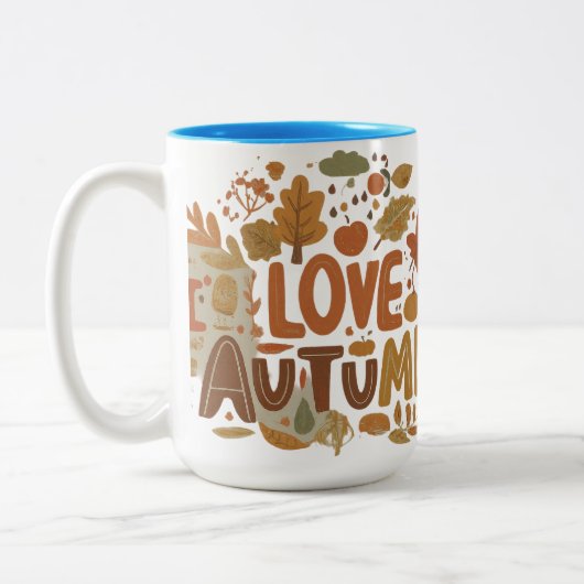 Ik hou van de tweekleurige Mok van de herfst (Links)