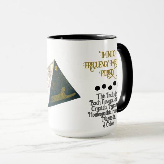 Ik hou van de typografie van frequentiegeneeskunde mok (Voorkant rechts)