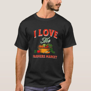 Ik hou van de verse Boerderij markt mand van groen T-shirt