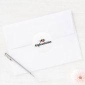 Ik hou van de vlag van Afghanistan Ronde Sticker (Envelop)