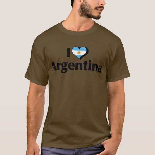Ik hou van de vlag van Argentinië T-shirt (Voorkant)