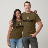 Ik hou van de vlag van Barbados T-shirt (Unisex)