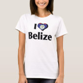 Ik hou van de vlag van Belize T-shirt (Voorkant)