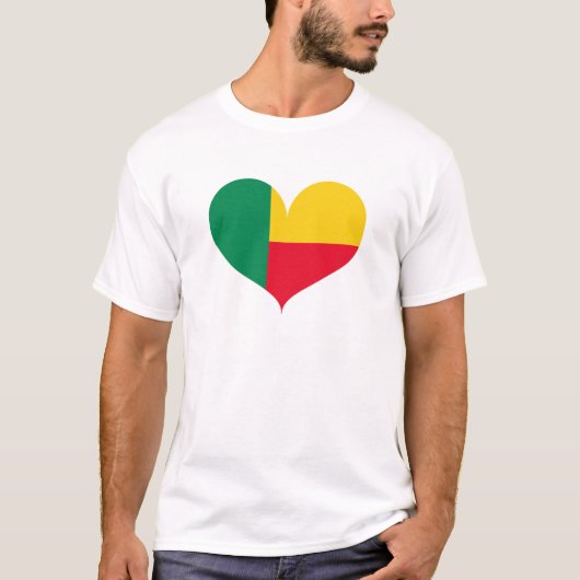 Ik hou van de vlag van Benin T-shirt (Voorkant)