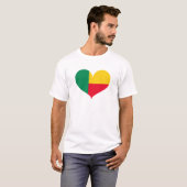 Ik hou van de vlag van Benin T-shirt (Voorkant volledig)