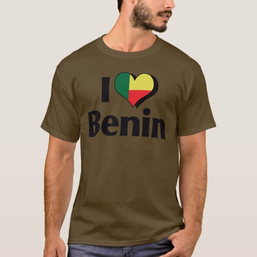 Ik hou van de vlag van Benin T-shirt (Voorkant)