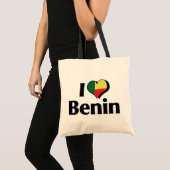 Ik hou van de vlag van Benin Tote Bag (Voorkant (product))