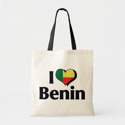 Ik hou van de vlag van Benin Tote Bag (Voorkant)