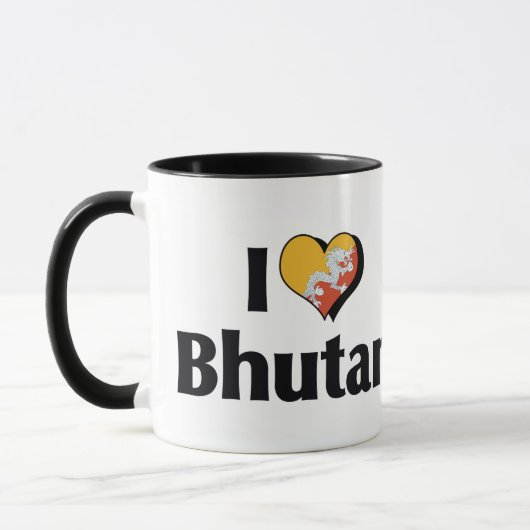 Ik hou van de vlag van Bhutan Mok (Links)