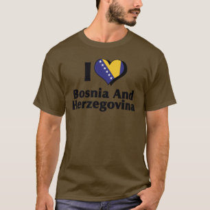 Ik hou van de vlag van Bosnië en Herzegovina T-shirt