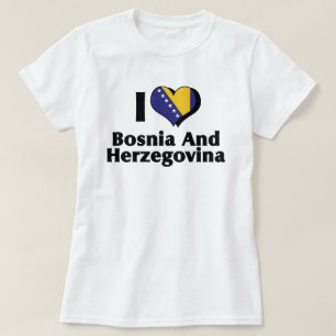 Ik hou van de vlag van Bosnië en Herzegovina T-shirt