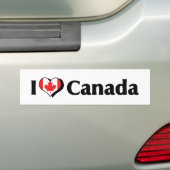 Ik hou van de vlag van Canada Bumpersticker (Op auto)