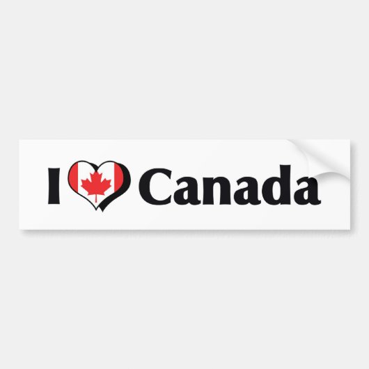 Ik hou van de vlag van Canada Bumpersticker (Voorkant)