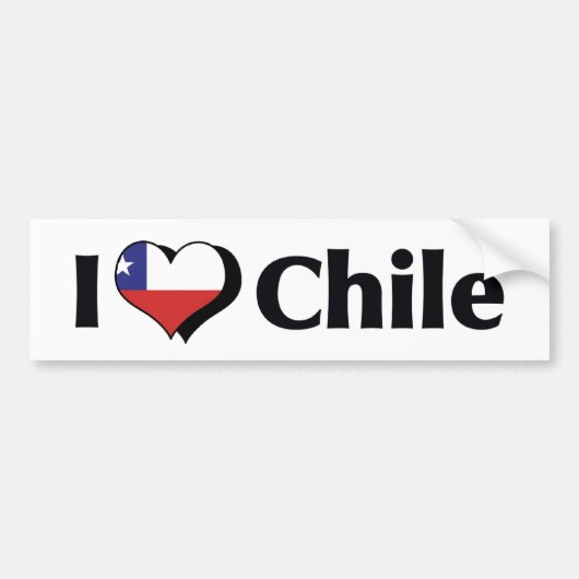 Ik hou van de vlag van Chili Bumpersticker (Voorkant)