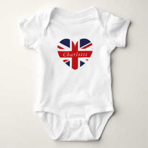 Ik hou van de vlag van de Britse Union Jack Flag Romper