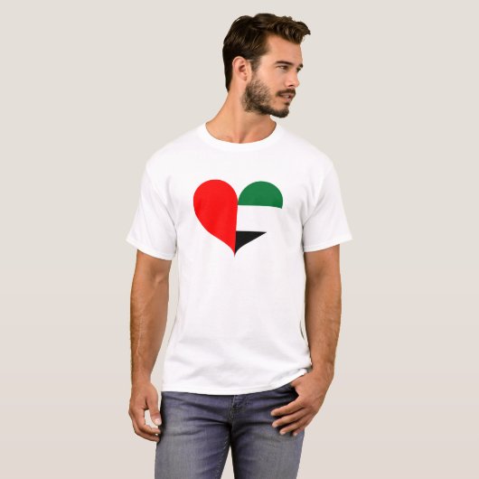 Ik hou van de Vlag van de VAE T-shirt (Voorkant volledig)