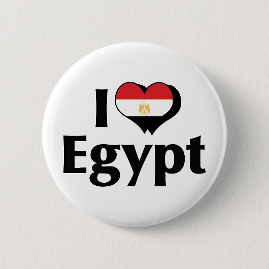 Ik hou van de vlag van Egypte Ronde Button 5,7 Cm (Voorkant)