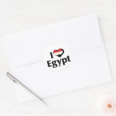 Ik hou van de vlag van Egypte Ronde Sticker (Envelop)