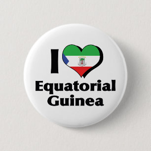Ik hou van de vlag van Equatoriaal-Guinea Ronde Button 5,7 Cm