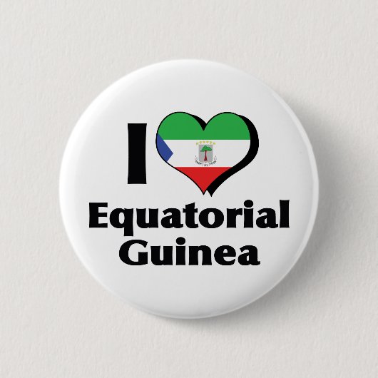Ik hou van de vlag van Equatoriaal-Guinea Ronde Button 5,7 Cm (Voorkant)