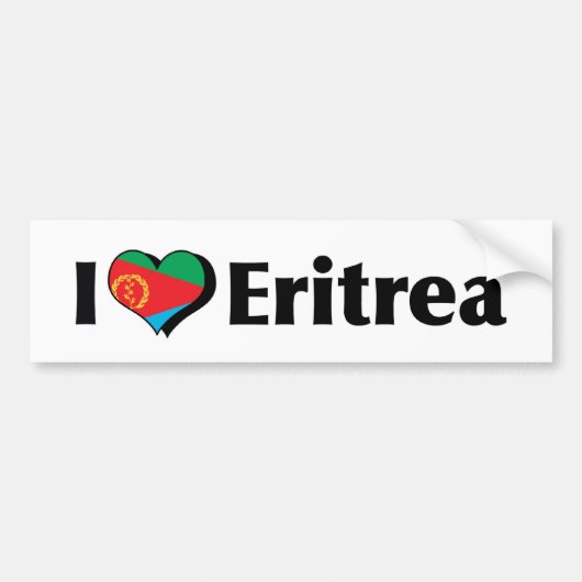 Ik hou van de vlag van Eritrea Bumpersticker (Voorkant)