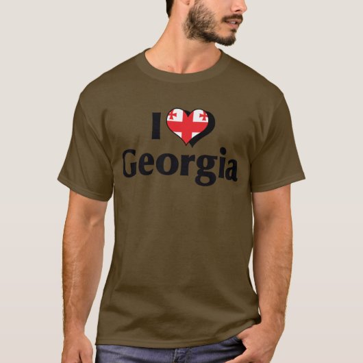 Ik hou van de vlag van Georgië T-shirt (Voorkant)