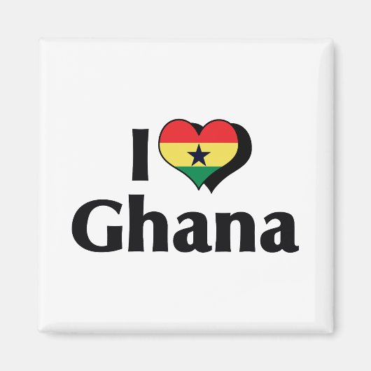 Ik hou van de vlag van Ghana Magneet (Voorkant)