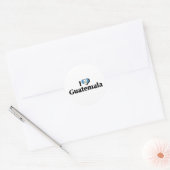 Ik hou van de vlag van Guatemala Ronde Sticker (Envelop)