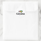 Ik hou van de vlag van Guyana Ronde Sticker (Tas)