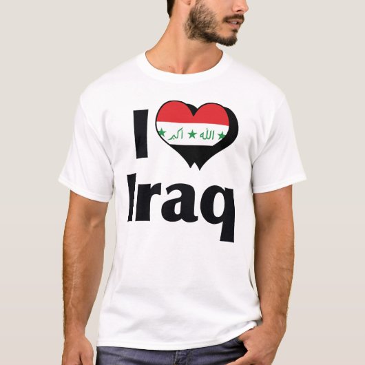Ik hou van de vlag van Irak T-shirt (Voorkant)