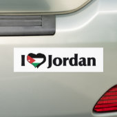 Ik hou van de vlag van Jordanië Bumpersticker (Op auto)
