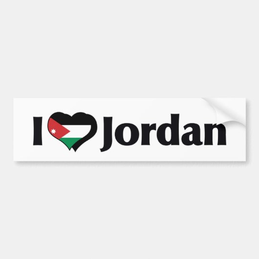 Ik hou van de vlag van Jordanië Bumpersticker (Voorkant)