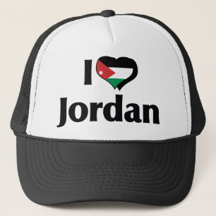 Ik hou van de vlag van Jordanië Trucker Pet
