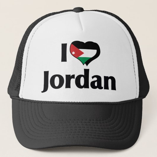 Ik hou van de vlag van Jordanië Trucker Pet (Voorkant)