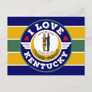 Ik hou van de vlag van Kentucky State Retro stripe Briefkaart