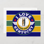 Ik hou van de vlag van Kentucky State Retro stripe Briefkaart (Voorkant / Achterkant)