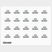 Ik hou van de vlag van Koeweit Ronde Sticker (Vel)