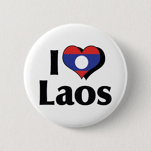 Ik hou van de vlag van Laos Ronde Button 5,7 Cm (Voorkant)
