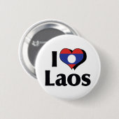 Ik hou van de vlag van Laos Ronde Button 5,7 Cm (Voorkant /achterkant)