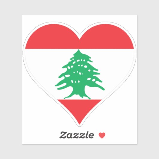 Ik hou van de vlag van Libanon Sticker (Vel)